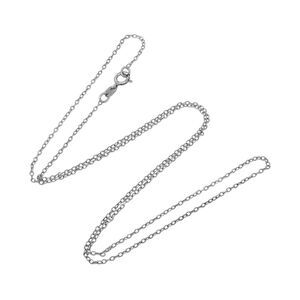 Vintage Italy Sterling Silver 925 1.1mm Cable Link Chain Necklace 18"